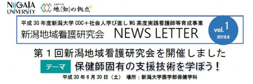 新潟地域看護研究会ニュースレターVol.1