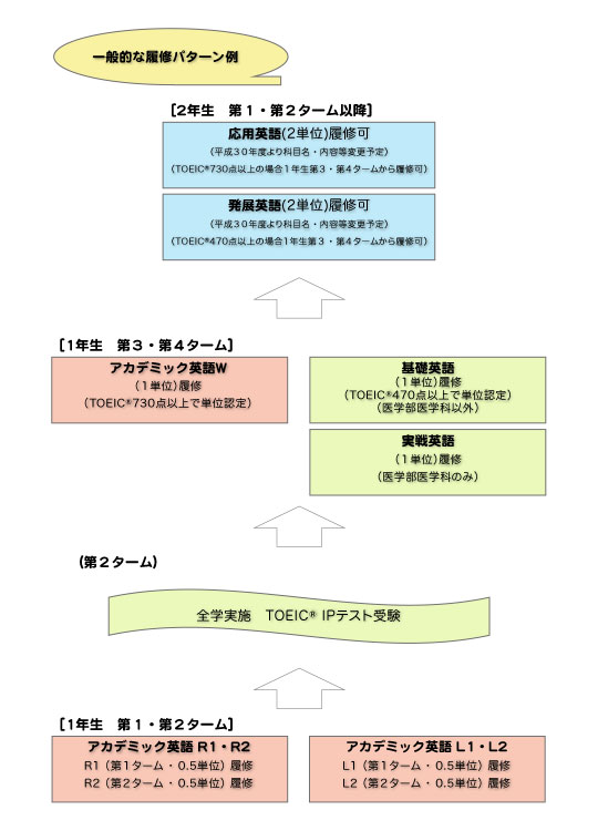 平成23年度以降入学者の標準的な履修パターン
